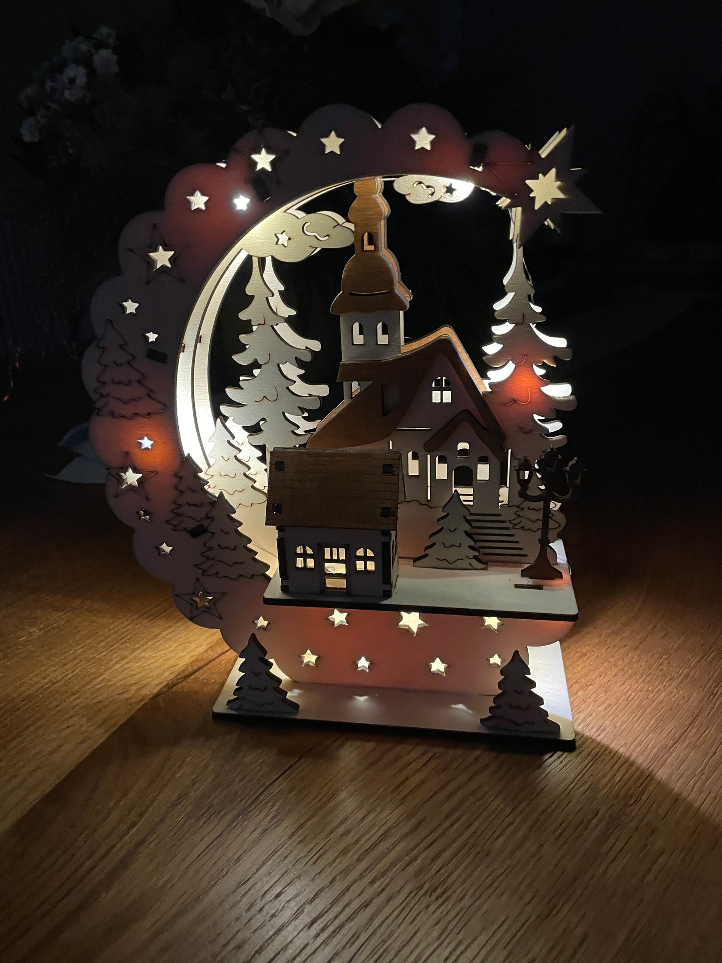 Beleuchtete Holz-Deko "Das Weihnachtsdorf"