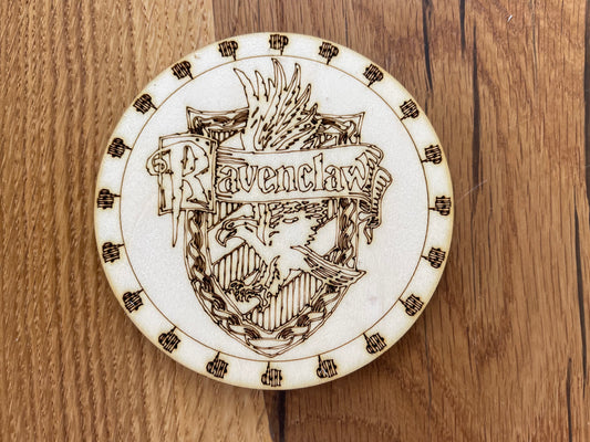 4 Holz-Untersetzer mit allen Harry Potter Wappen