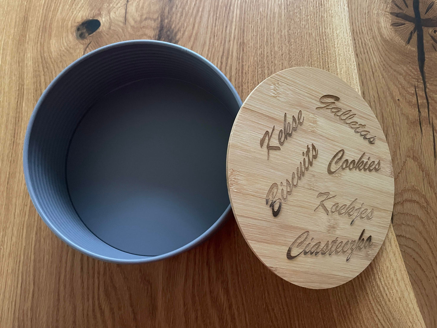 Keksdose mit Bambus-Holzdeckel