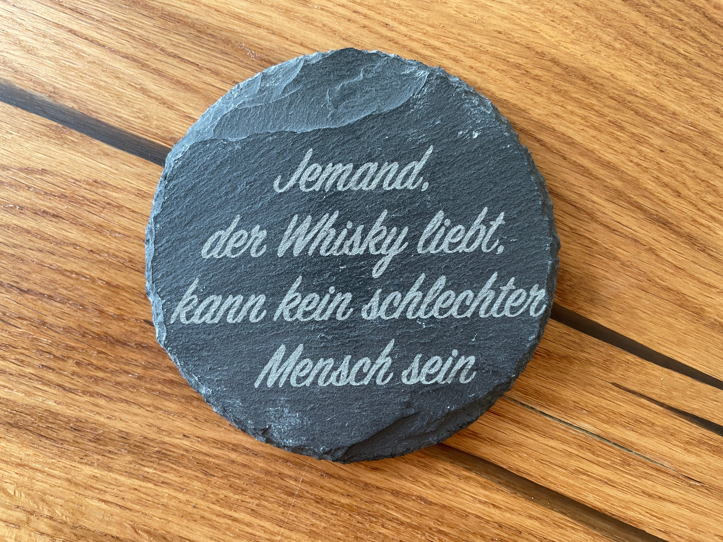 Untersetzer aus Naturschiefer mit Gravur